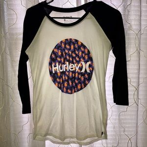 Hurley logo quarter sleeve tee